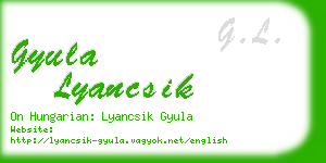 gyula lyancsik business card